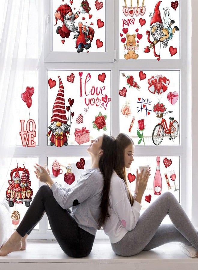 BLESOUYI Valentine's Day Window Clings Decoration Heart Stickers Love Day Window Decals 9 Sheets Window Clings for Valentine's Day Wedding Party Decorations - Image 4